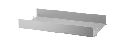 Planche métal String System, 58 x 30 cm, Rebord haut, Gris