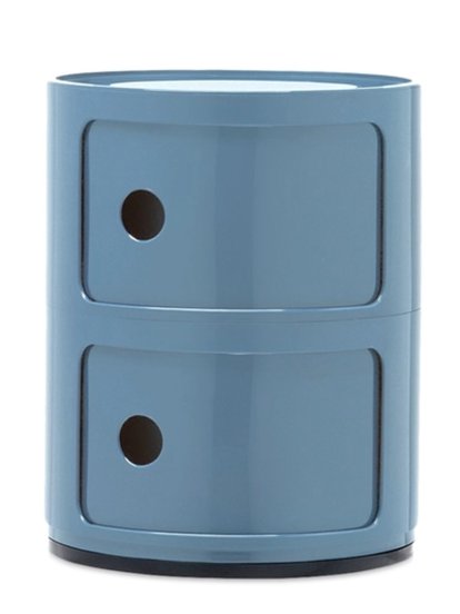 Conteneur d'appoint Componibili rond - 2 tiroirs, Bleu ciel