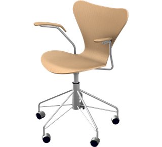 Série 7 Chaise de bureau pivotante 3217, Bois laqué clair, Pin d'oregon
