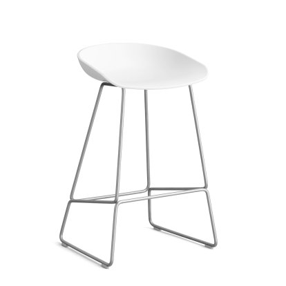 About A Stool AAS 38, Version cuisine: hauteur de l'assise 64 cm, Acier inoxydable, White 2.0