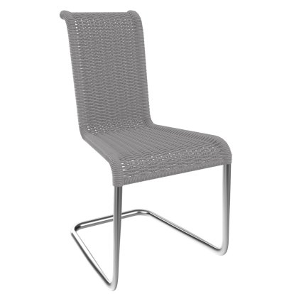 Chaise B20, Tressage I, Gris argenté, Acier inoxydable, mat