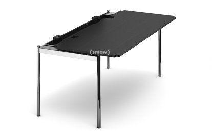 Table USM Haller Advanced, 175 x 75 cm, 06-Plaqué chêne laqué noir, Sans plateau coulissant