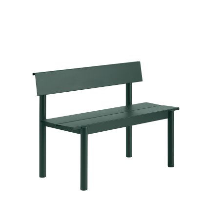 Banc Linear Steel avec dossier, L 110 x L 50,9 cm, Vert foncé