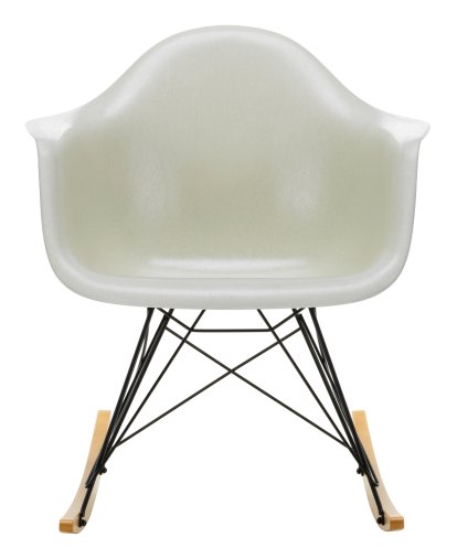 Eames Fiberglass Armchair RAR, Eames parchment, Revêtement basic dark, Érable nuance de jaune