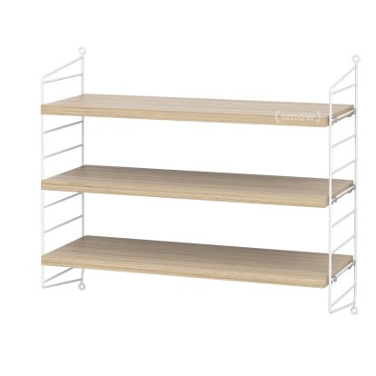 Étagère murale S String, 20 cm, Blanc, Placage chêne