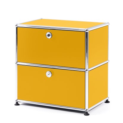 Table de chevet USM Haller avec 2 portes battantes, Jaune or RAL 1004