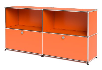 Meuble USM Haller Sideboard L avec deux portes abattantes, Orange pur RAL 2004