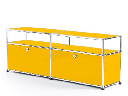 Meuble TV USM Haller avec réhausse, Jaune or RAL 1004