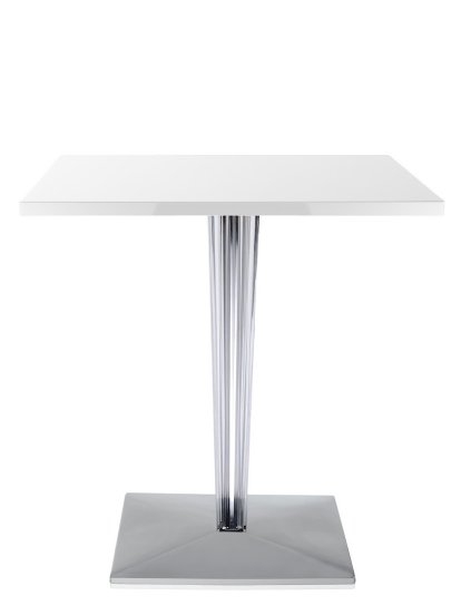 Table à manger TopTop, Rectangulaire H 72 x l 70 x L 70 cm, Werzalit inrayable, Blanc