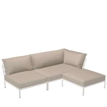 Canapé modulaire Level 2, combinaison 6, Muted White, Gris cendre