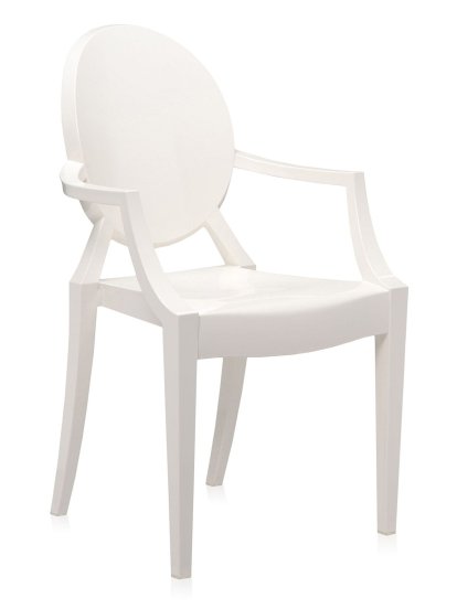Fauteuil Louis Ghost, Opaque-blanc brillant