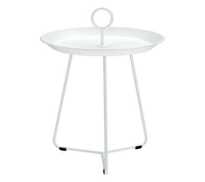 Table d'appoint Eyelet , H 46,5 x Ø 45 cm, Muted White
