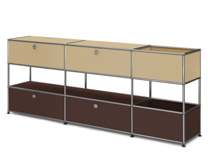 Buffet USM Haller pour enfants L avec boîtes de rangement, Bicolore, Beige USM - 	Marron USM, Avec  porte abattante