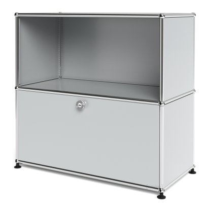 Meuble mixte Sideboard M USM Haller avec 1 porte abattante, Gris clair RAL 7035