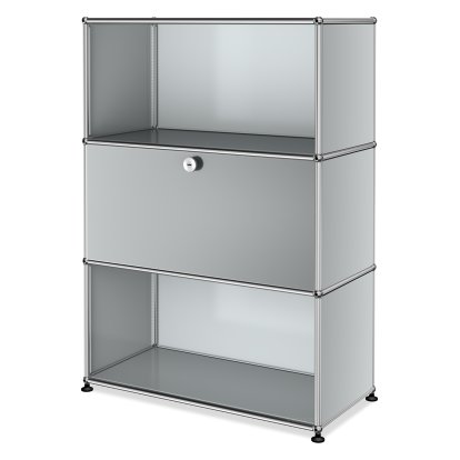 Meuble haut Highboard M avec 1 porte battante , Gris clair RAL 7035