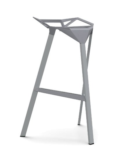 Tabouret Stool_One, Hauteur de l'assise pour la version bar 770 mm, Gris brillant (5254)