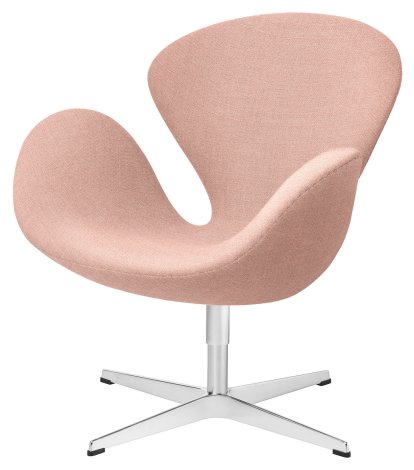 Fauteuil Swan (cygne), Hauteur spéciale 48 cm, Christianshavn, Christianshavn 1130 - Uni rouge clair