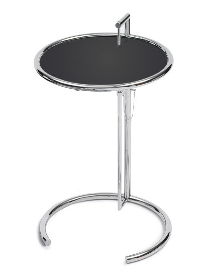 Adjustable Table E 1027, Dessus en métal noir