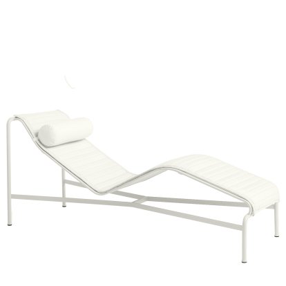 Chaise Longue Palissade , Blanc crème, Avec coussin, Avec coussin pour la nuque