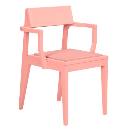 Chaise Schulz avec accotoirs, Coussin d'assise rose (Vidar 4 0622), Frêne soft pink