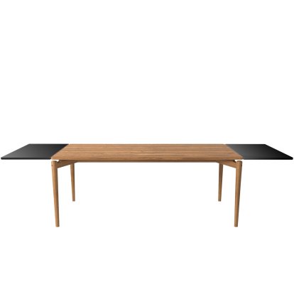 Table PUREdinner, 190 x 85 cm, Chêne huilé  , Avec 2 panneaux d'extension MDF noir (L 190-290 cm)