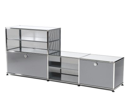 Étagère-banc de vestiaire Type 2 USM Haller, Argent mat USM