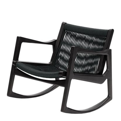 Euvira Rocking Chair, Chêne teinté noir, Noir
