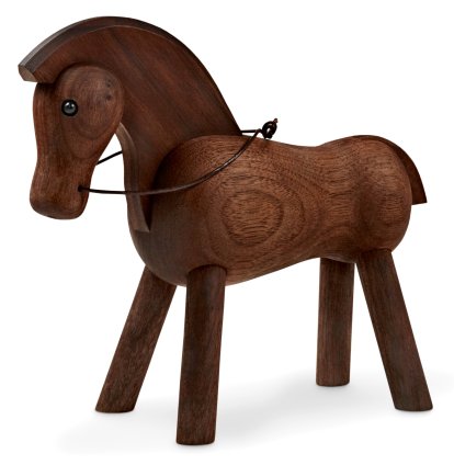Figurine Cheval , Noyer huilé
