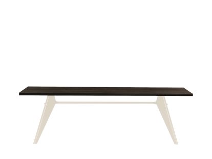 Table EM, 240 x 90 cm, Chêne foncé placage, vernis de protection, Écru