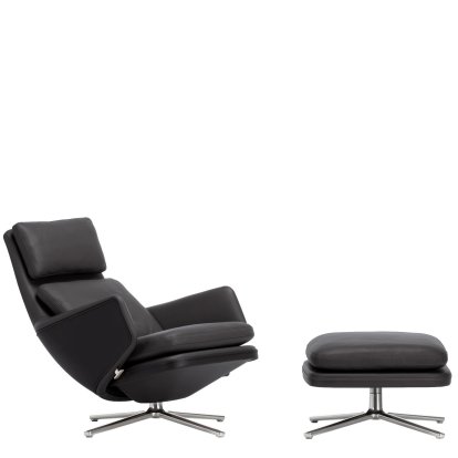 Fauteuil Grand Relax, Avec repose-pieds, Cuir Premium F, nero, Poli, 41,5 cm