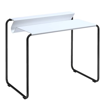 Secrétaire PS07, Blanc de sécurité (RAL 9003), Sans sous-main, Noir profond (RAL 9005)