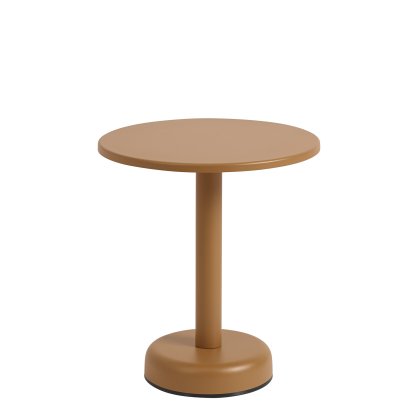 Table d'appoint Linear Steel, Ø 42 x H 47 cm, Orange brûlée