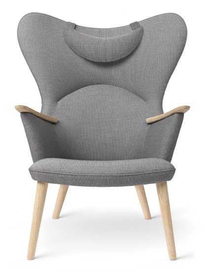 Chaise CH78 Mama Bear , Passion - gris foncé, Chêne savonné, Avec coussin pour la nuque