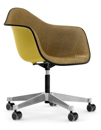 Eames Plastic Armchair RE PACC, Moutarde, Rembourrage intégral, Moutarde / gris foncé