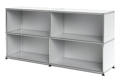 Meuble mixte Sideboard L USM Haller  ouvert, Argent mat USM