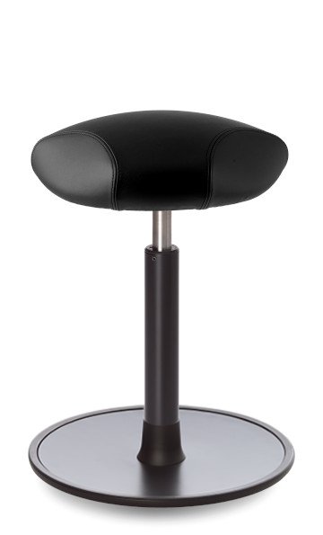 Tabouret Ongo Free triangle, Régulier, Cuir noir