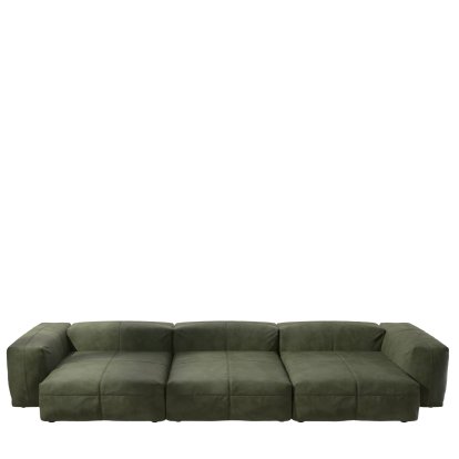 Vetsak Sofa Set 5, Cuir - Olive, Sans coussin