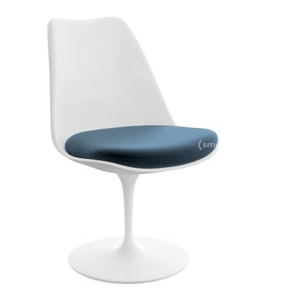 Chaise Tulip Saarinen, Rotatif, Coussin d'assise, Blanc, Night Blue (Eva 170)