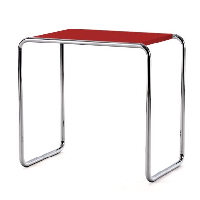 Table d'appoint B 9 Bauhaus originale, B 9c (H 55 x l 59 cm), Éléments peints, Rouge tomate (RAL 3013)