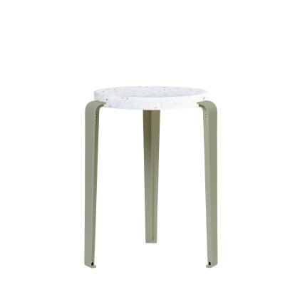 Tabouret Lou, plastique recyclé, Venezia, Gris eucalyptus