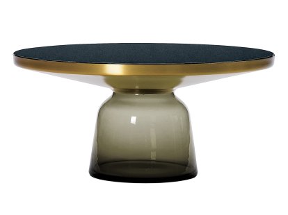 Bell Coffee Table, Laiton laqué clair, Gris quartz