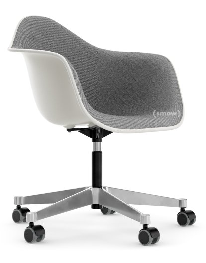 Eames Plastic Armchair RE PACC, Blanc non-RE, Rembourrage intégral, Nero / ivoire