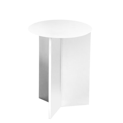 Table Slit Acier, H 47 x Ø 35 cm, Revêtement en poudre blanc