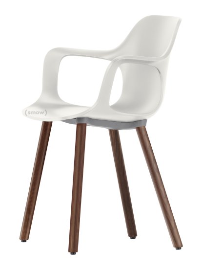 Chaise HAL Armchair Wood, Coton blanc, Chêne massif foncé avec vernis de protection