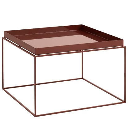 Table avec plateau Tray , H 35/39 x L 60 x P 60 cm, Chocolat - Haute brillant