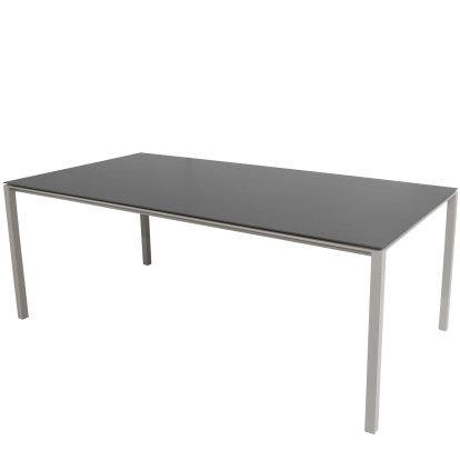 Table Pure, 200 cm x 100 cm, Nero noir, Taupe
