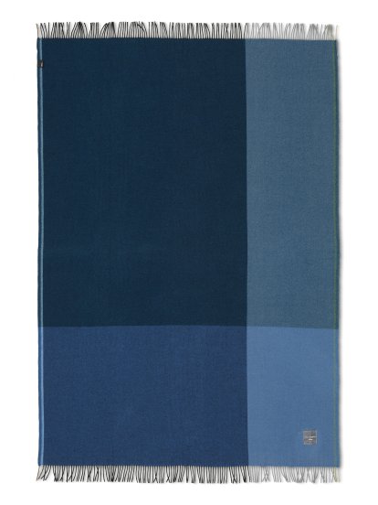 Colour Block Blanket, Noir/bleu