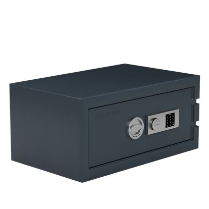Coffre-fort Balzsafe Connect pour étagères USM Haller, 75 cm x 35 cm x 50 cm, Anthracite RAL 7016, Serrure électronique à combinaison avec clé de réinitialisation