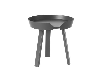 Table basse Around, Petit (H 46 x Ø 45 cm), Frêne anthracite
