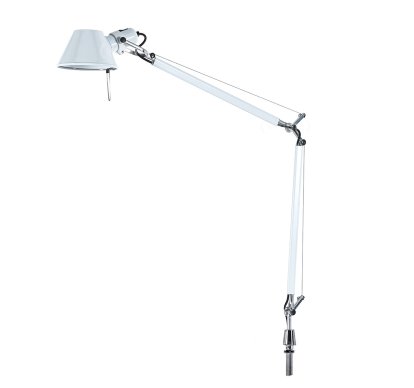 Lampe de table Tolomeo, Blanc, Fixation à vis, Ampoule halogene
